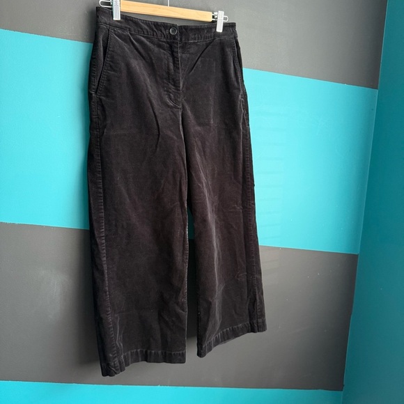 Eileen Fisher Black Wide Leg Corduroy Pants - Picture 4 of 15